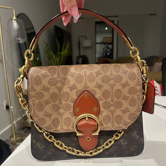 COACH Beat Shoulder Bag In Signature Canvas With Horse And Carriage Print - Picture 2 of 14